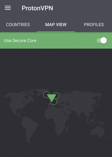 proton vpn android app map view