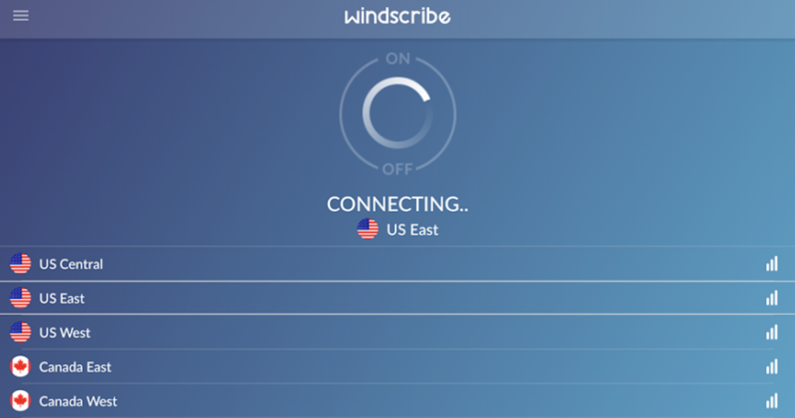 windscribe vpn servers screenshot
