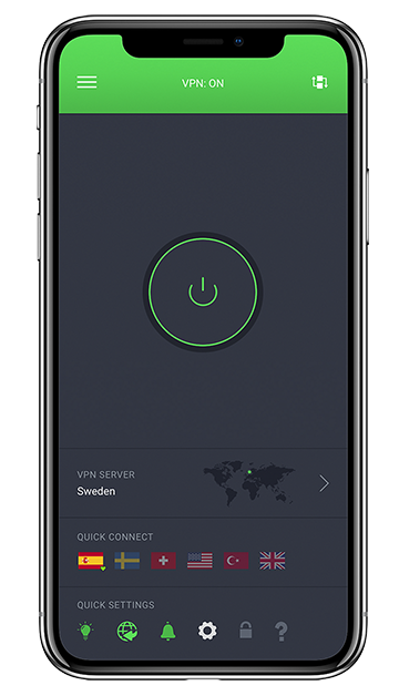 private internet access vpn app on an iphone